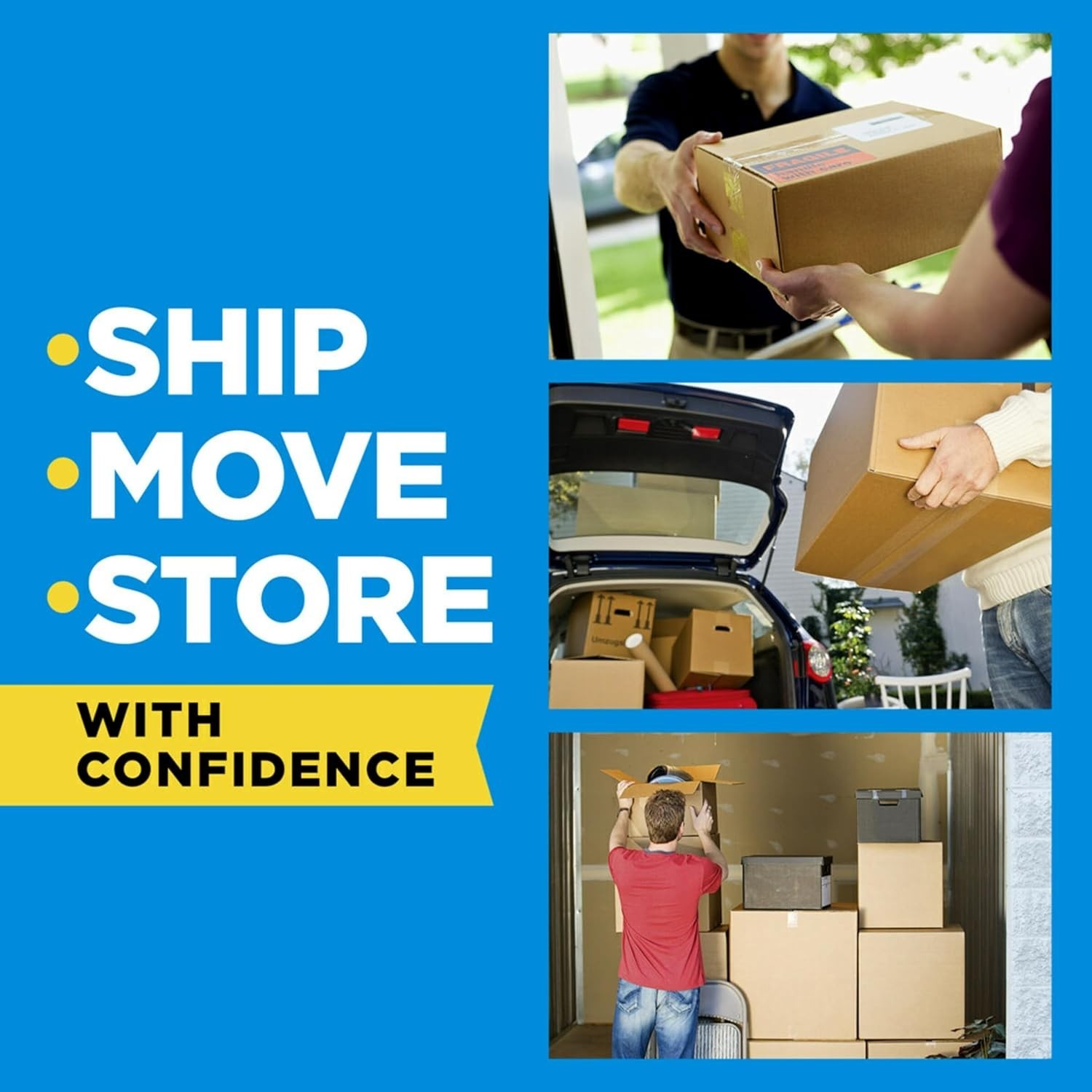 3M Scotch Tape Gun Dispenser with Heavy Duty 3850 Shipping Packaging Tape, 1Roll