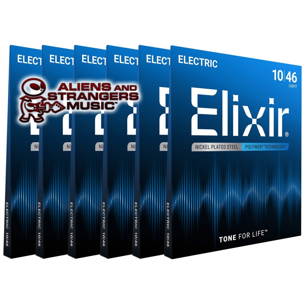 6 Sets! Elixir POLYWEB Nickel Electric — 12050 Light .010-.046