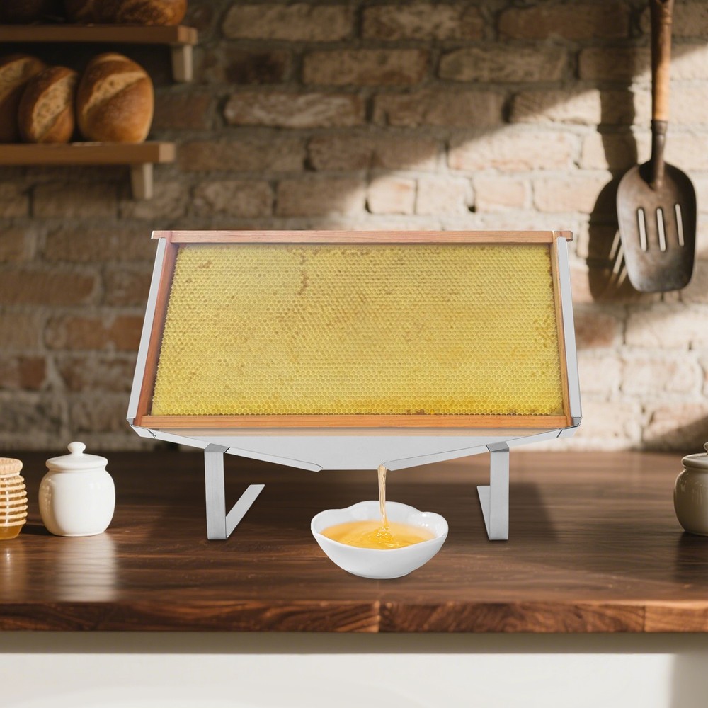 Honeycomb Frame Display Stand - Elegant Stainless Steel Beekeeping Rack