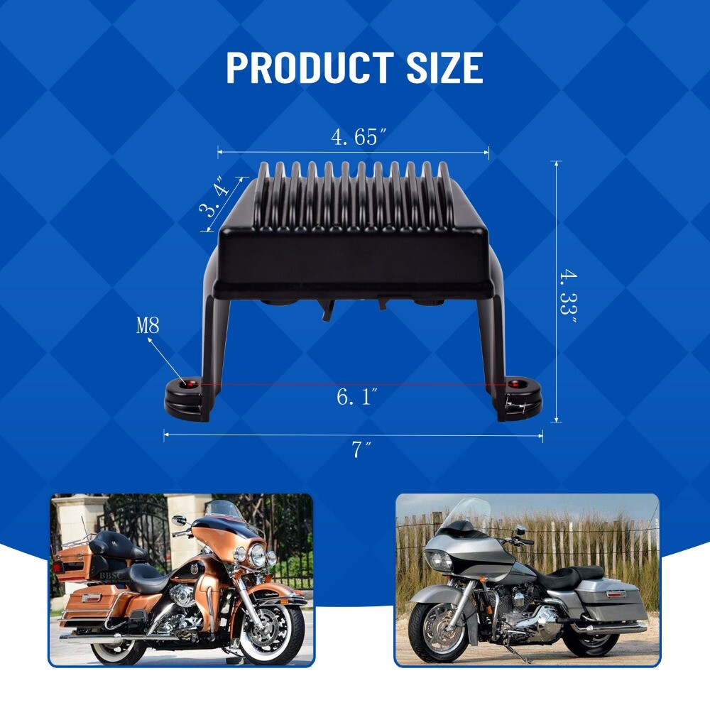 Black Voltage Regulator Rectifier For Harley FLHT FLHR Electra Glide 74505-06