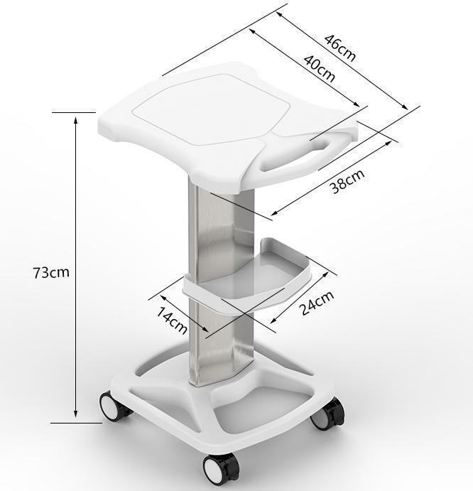 Mobile Trolley Medical Cart Medical Rolling Stand Storage Shelf w/ 4 Wheels