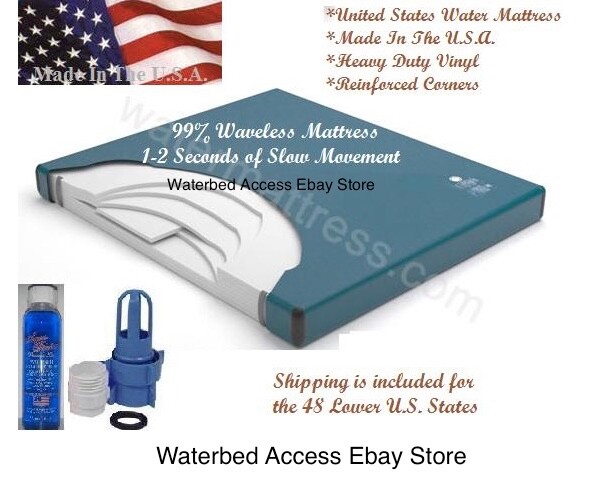 King Softside Waterbed Mattress with 99% motionless, Pillow Top Cover & heater