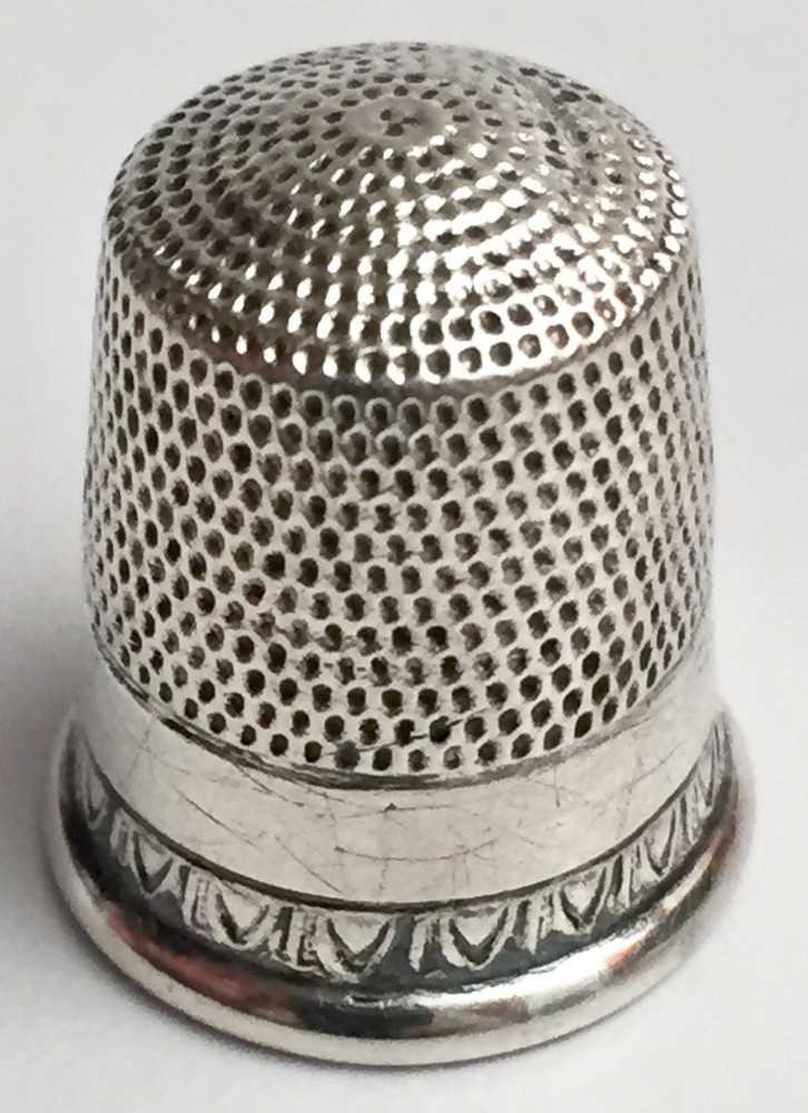 Vintage Signed Solid Sterling Silver 925 Sewing Thimble Size: 10