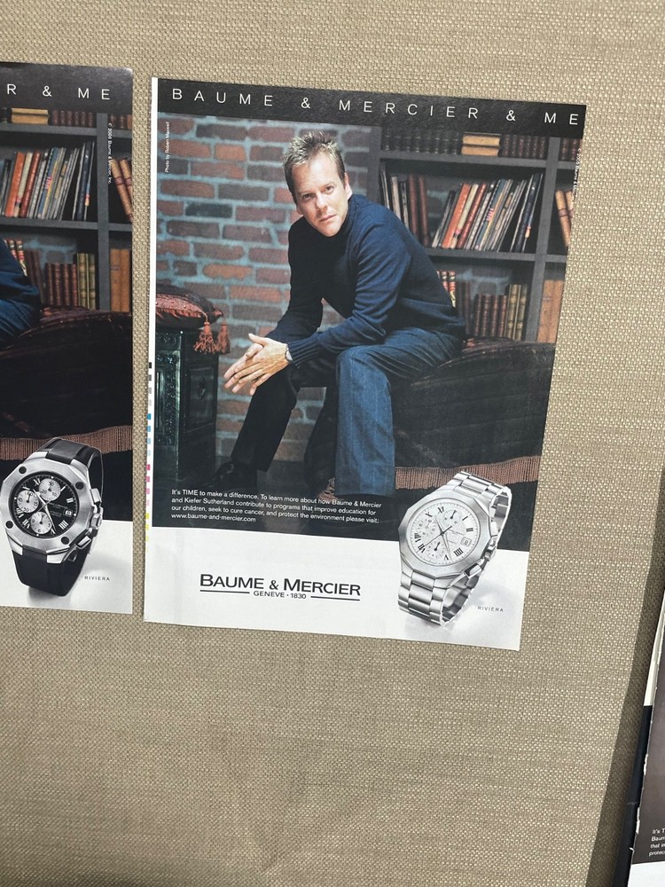 Baume Mercier Kiefer Sutherland Watches 2006 2 versions same ad advertisements