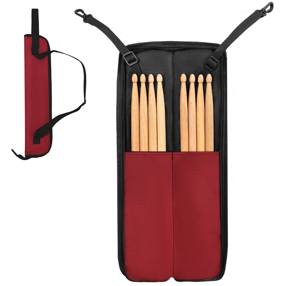 Drumstick Bag Small Storage Case Hanging Rack Dark Red Accessory