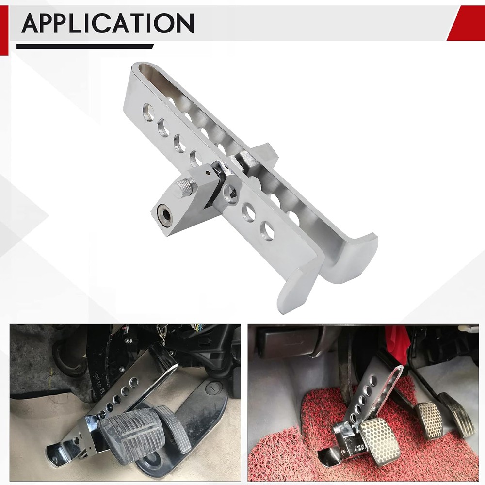 Stainless Steel Brake Pedal Lock Security Car Auto Clutch Lock Anti-theft 3Key