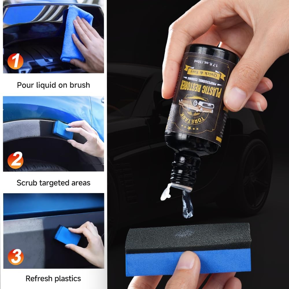 Toretark Ultimate Ceramic Coating&Plastic Trim Restorer with Crystal Coating