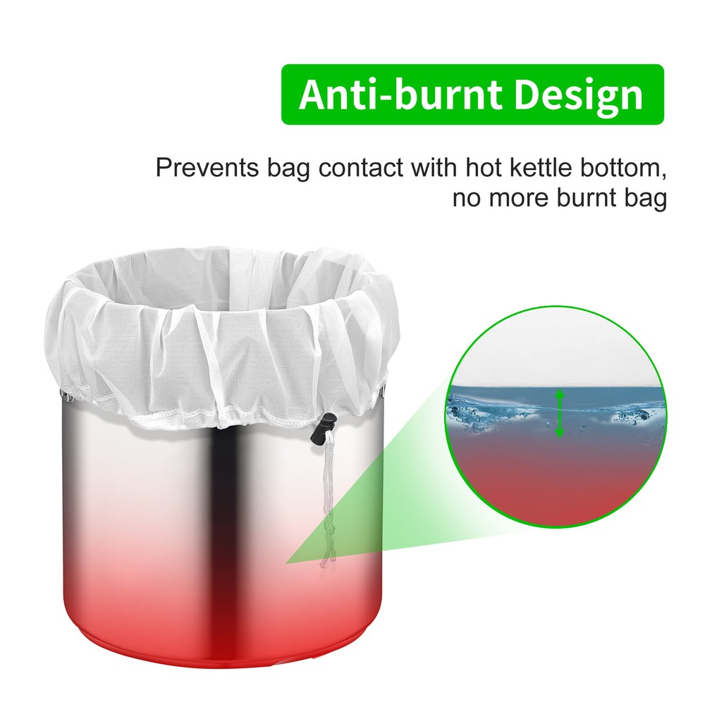 3pcs Brew Bag Reusable Fine Mesh Food Strainer Wine Beer Press Drawstring Filter