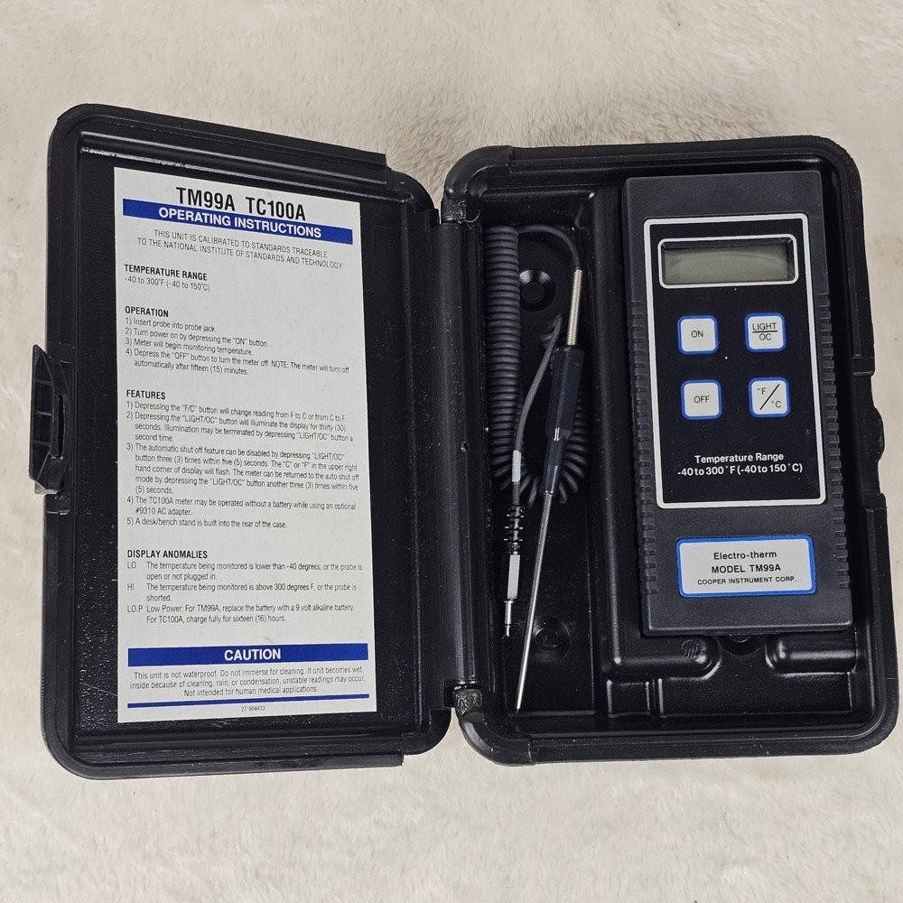 Cooper-Atkins TM99A Digital Thermometer - Black (Tested)