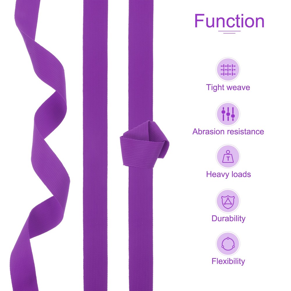 50Yard x 1 1/2 Inch Width Nylon Webbing Strap Poly Flat Webbing Strapping Purple
