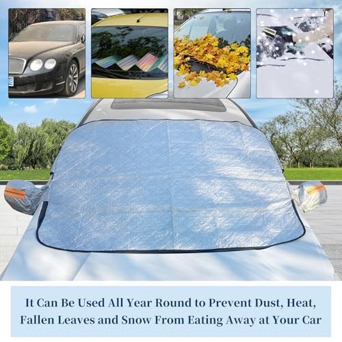 Car Windshield Snow Cover, Magnetic Windshield Snow Cover 4-Layer Small
