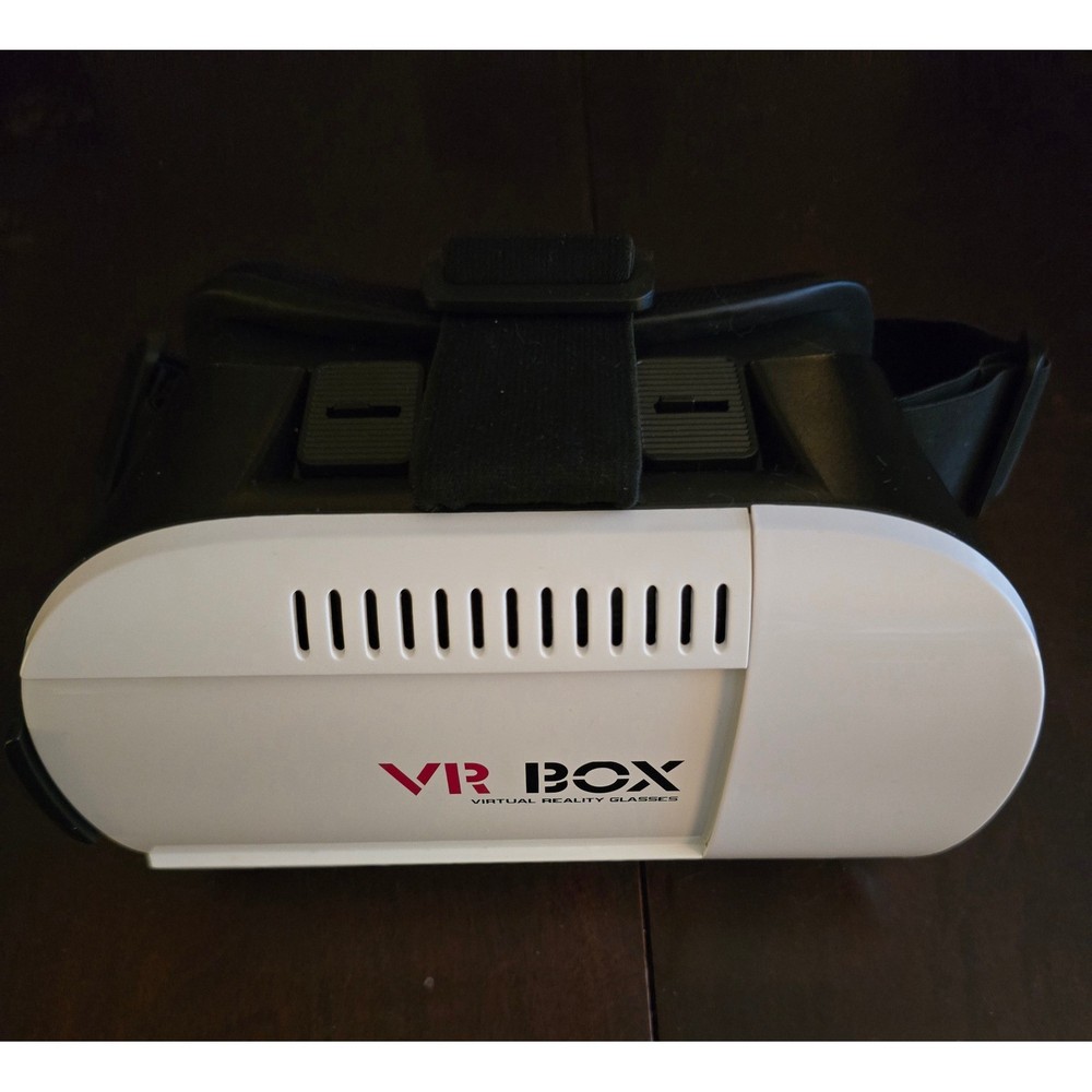 VR BOX Virtual Reality Glasses Headset White Black Adjustable Strap