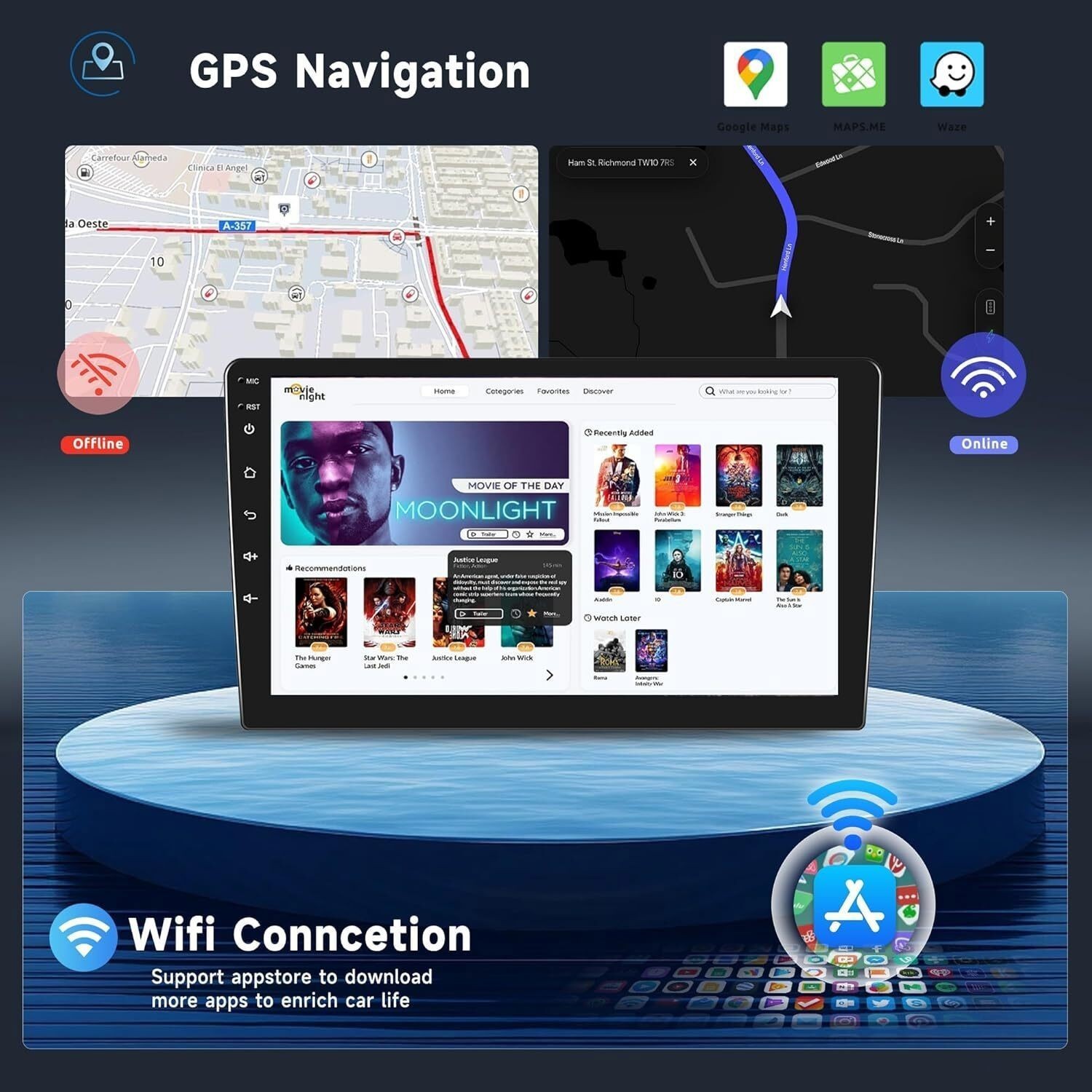 8Core Android 15 Apple CarPlay Radio Stereo For 2005-2007 F-250 F-350 Super Duty