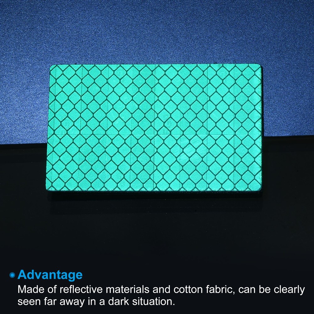 Reflective Patch 2"x3" 4pcs Hook and Circle Closure Green