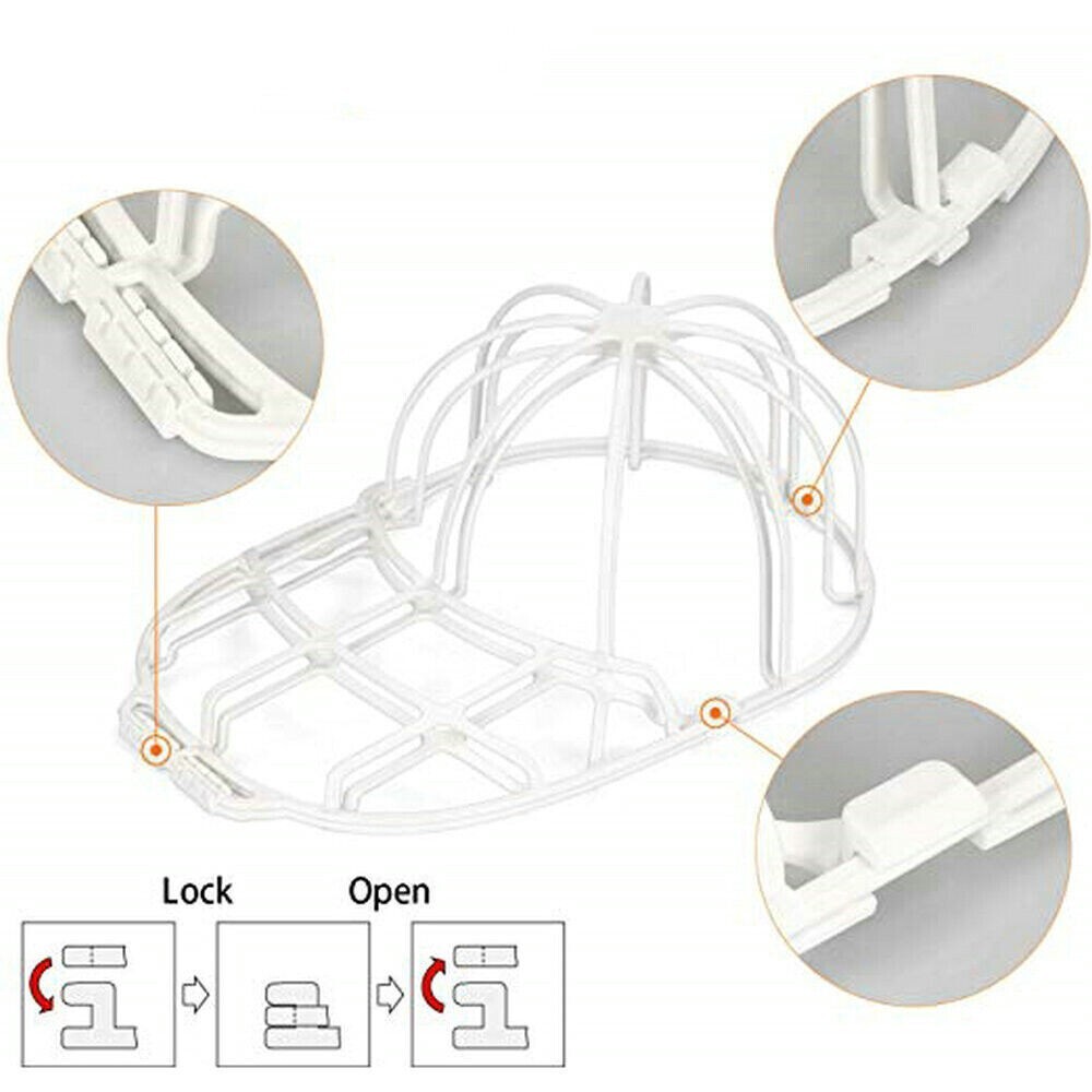 White Hat Washer Baseball Cap Cleaner Machine Washing Cage Holder/Frame 2 PACK
