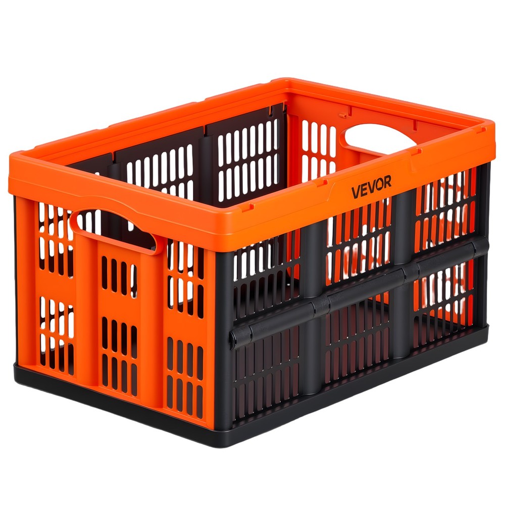 VEVOR Plastic Collapsible Storage Bins 45L 6 Packs Stackable Fold Storage Crates