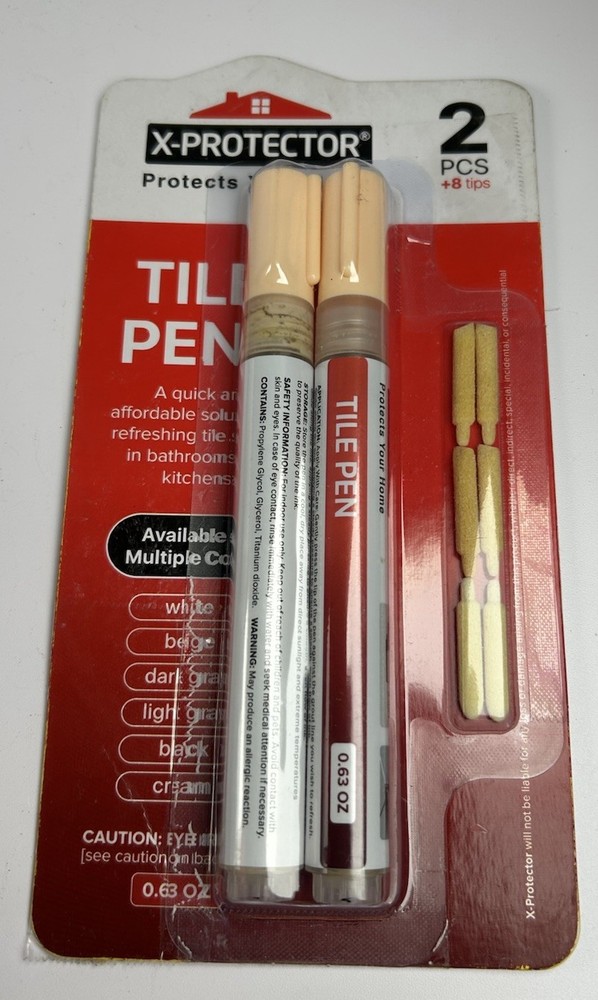 Water Based Grout Marker Two Markers With 8 Tips True Beige