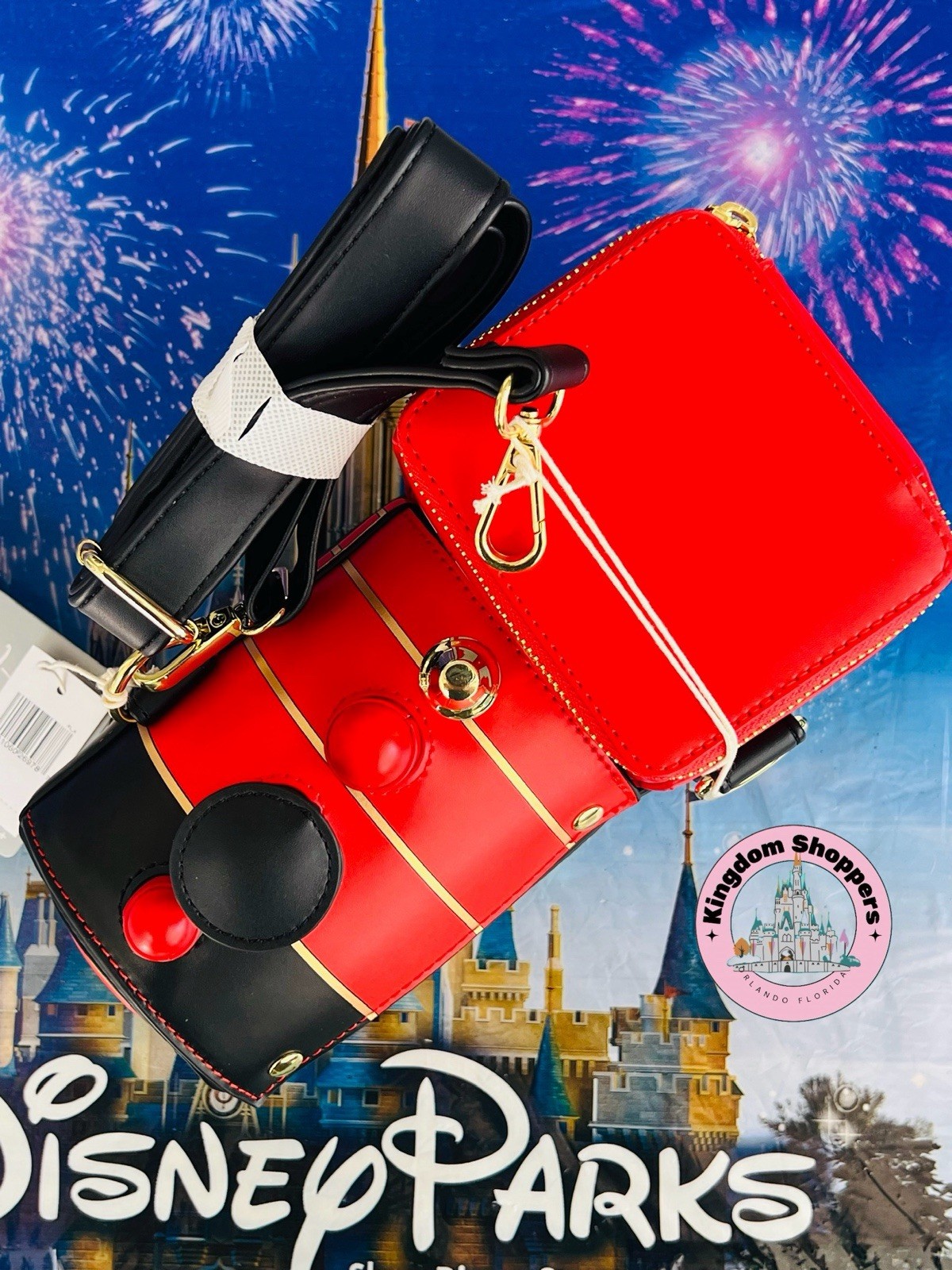 2026 Disney Parks Loungefly Railroad Train Mickey Minnie Mouse Crossbody Bag New