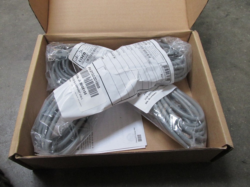 2 x New Cisco 5m RJ-45 ethernet patch cable CAB-ETH-5M-GR=