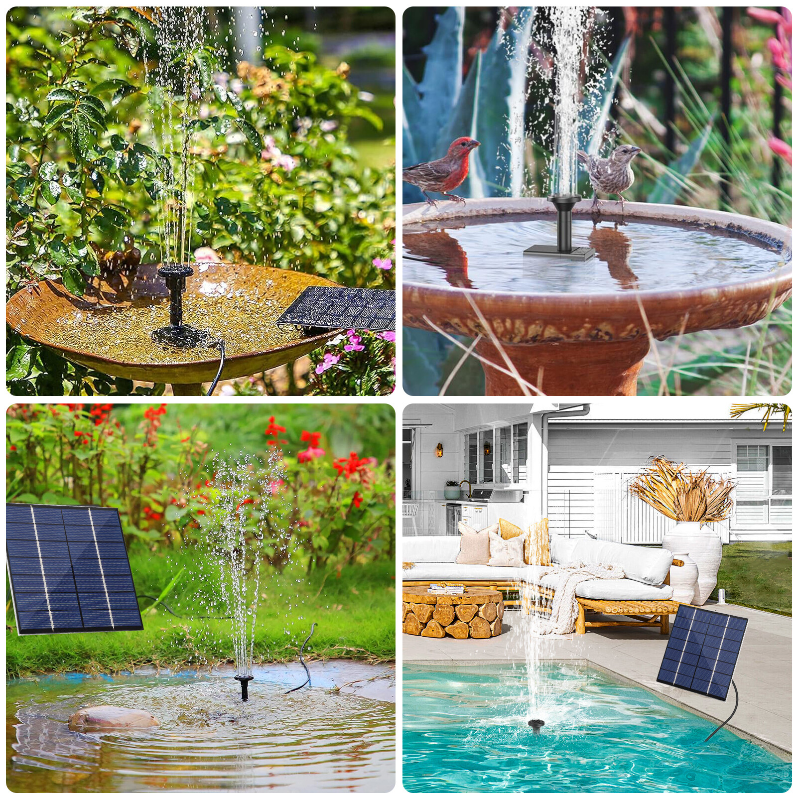 Solar Water Panel Power Fountain Pump Kit Pool Garden Pond Watering Submersible