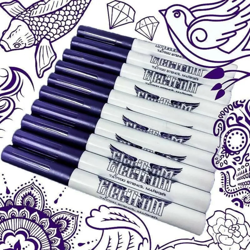 Electrum Tattoo Stencil Marker - Violet - 1 or 5 Stencil Pens