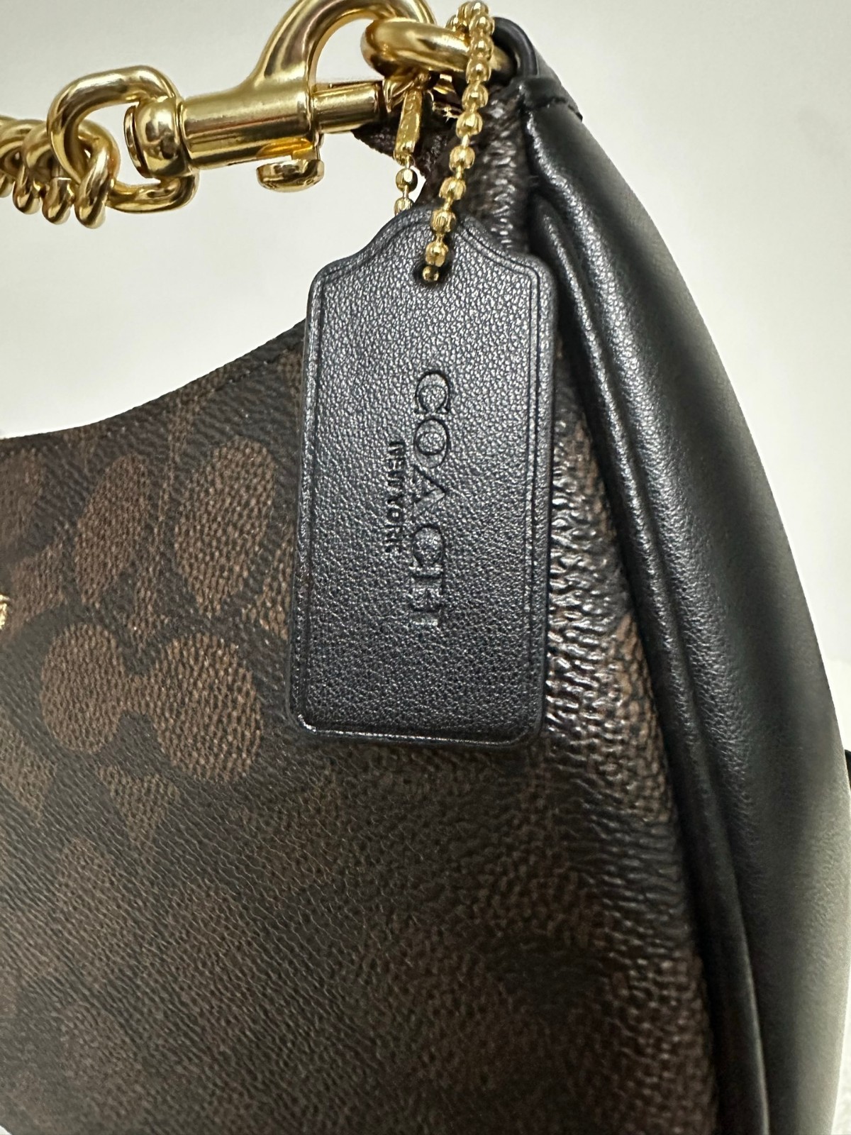 COACH CV933 Teri Shoulder Bag In Signature Canvas Maple Free shipping