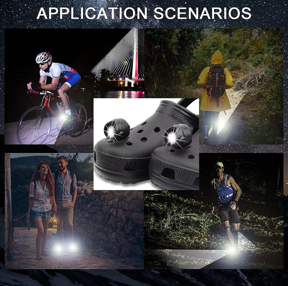 Rechargeable Headlights Compatible with Croc, 2 Pcs LED Lights, Waterproof Ha...