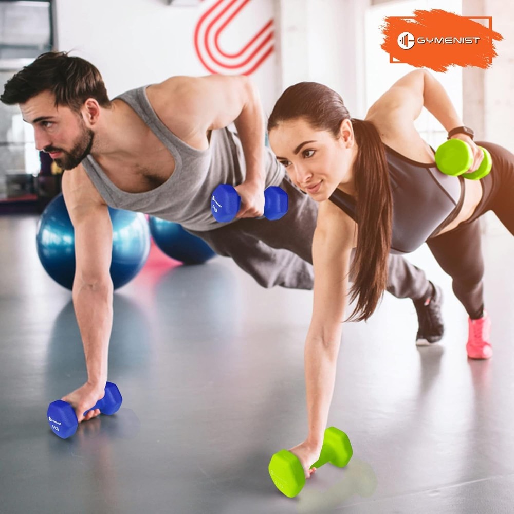 Comfortable Grip Neoprene Dumbbells - 2 Pack Lightweight Exercise Weights