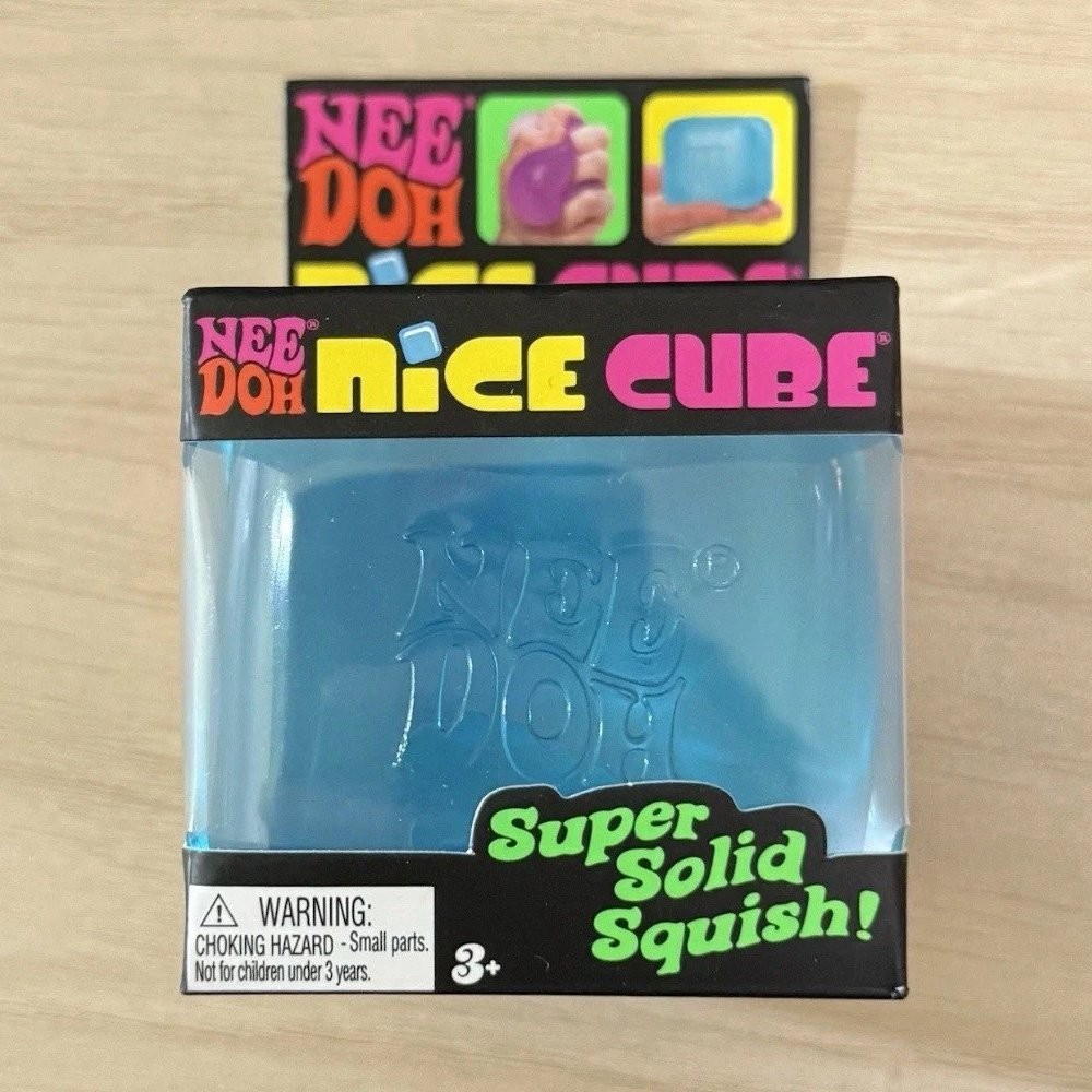 Nee Doh Nice Cube - Super Solid Squish! (Blue) - Brand New/Factory Sealed! TL