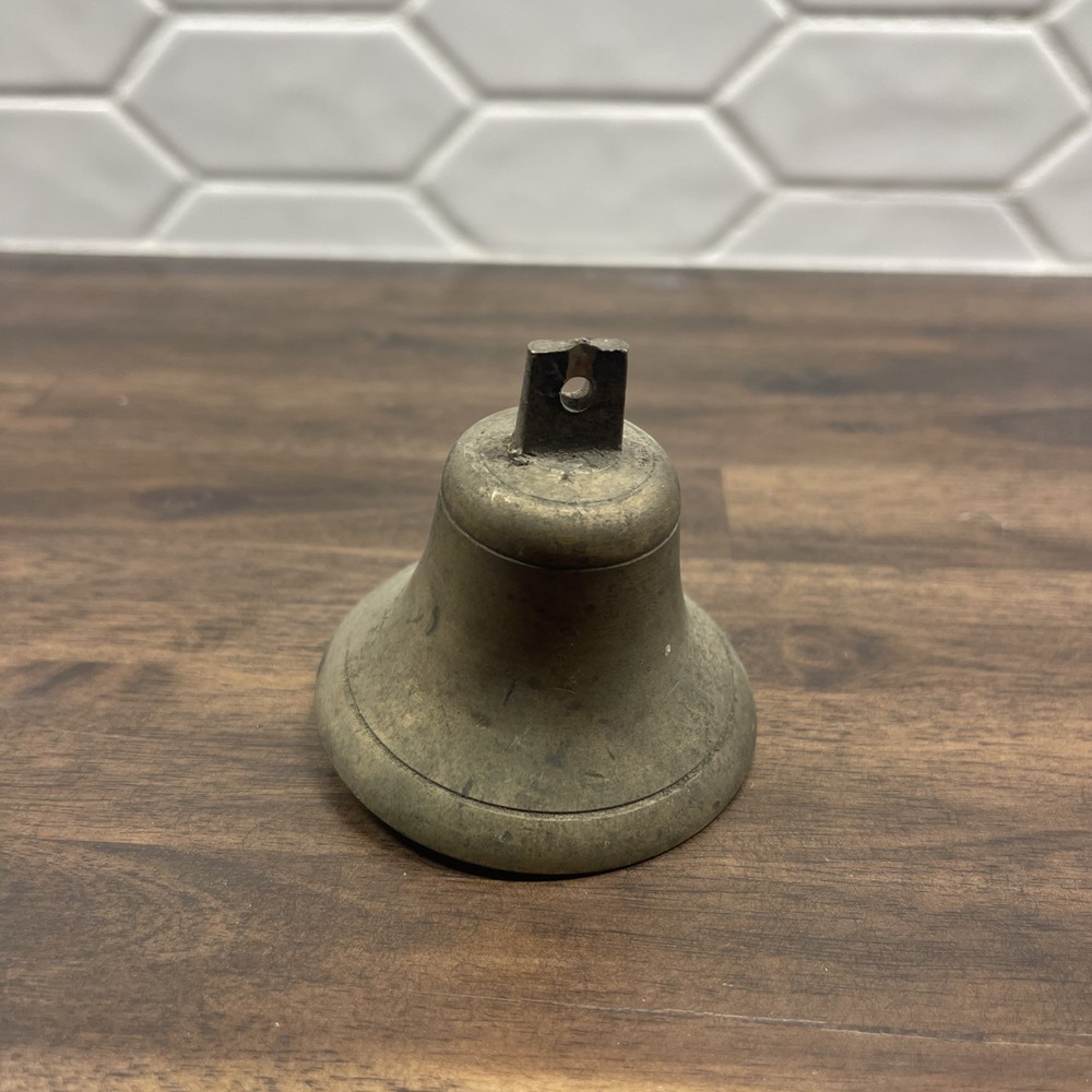 Vintage 2.75” Heavy Solid Brass Door Entry Hanging Bell