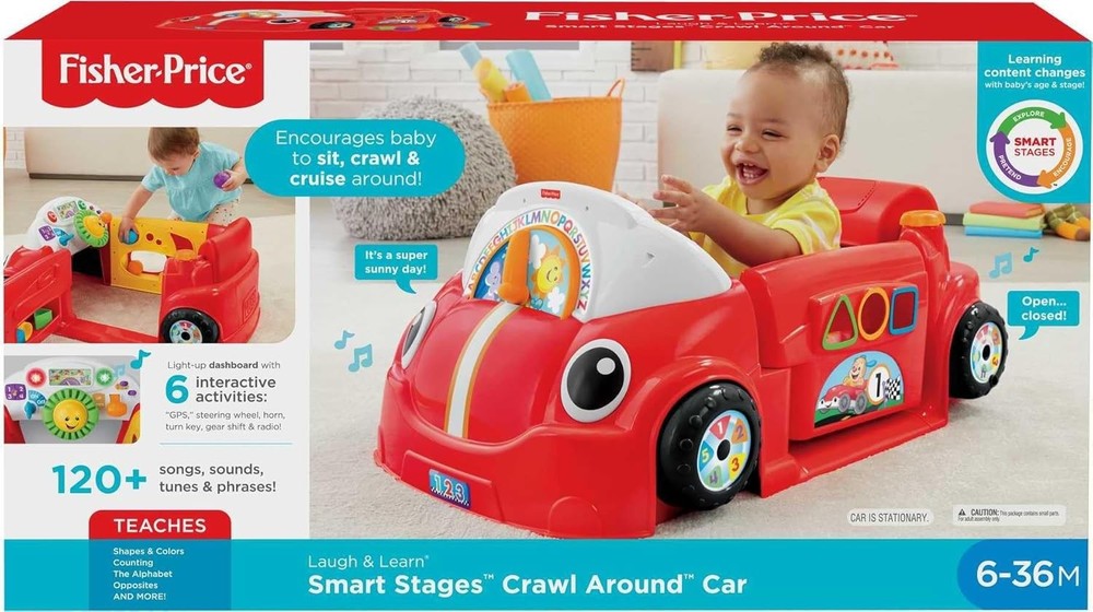 Fisher-Price Laugh & Learn Crawl Around Car red Interactive Play Center