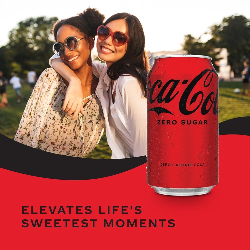 Coca-Cola Zero Sugar, 12 Pack Cans - Refreshing Zero-Calorie Soda Delight
