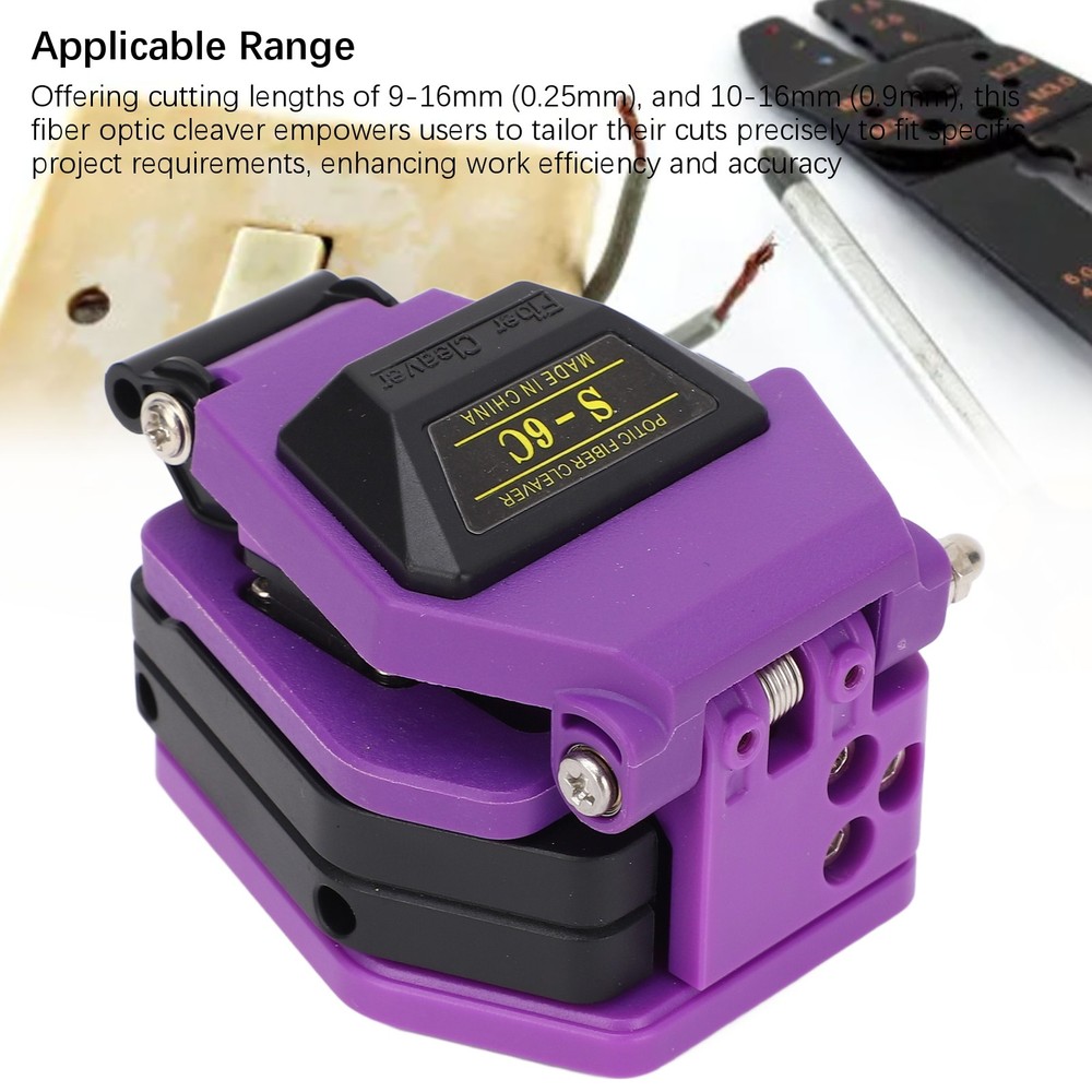 Fiber Optic Cleaver High Accuracy Optical Cable Cutter Tool Purple