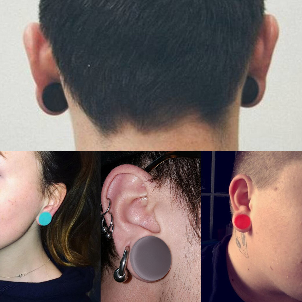 10pcs Random Silicone Plugs Ear Gauges Stretching Kit Solid Expander Tunnels
