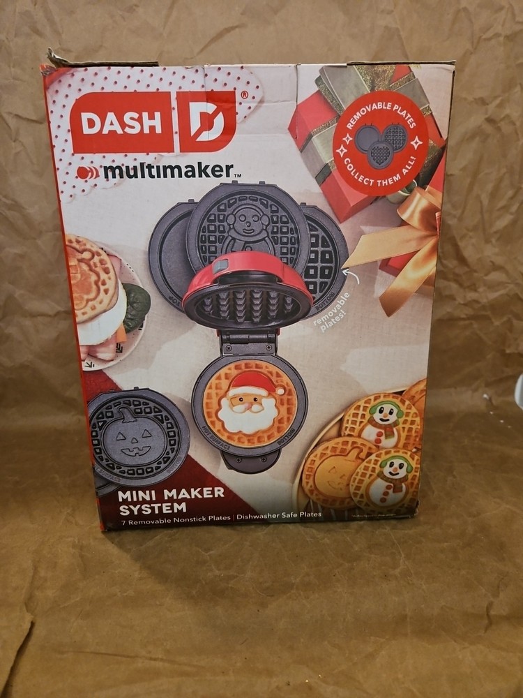 Dash MultiMaker™ Mini System Holiday Waffle Maker with 7 Removable Plates-NEW