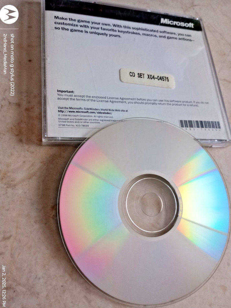 MICROSOFT SIDEWINDER PAD & PRO GETTING STARTED PC CD SOFTWARE 3.0 DISC