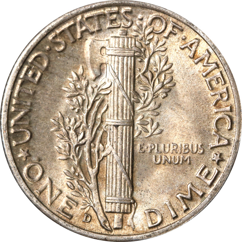 1944-D Mercury Dime- Full Split Bands