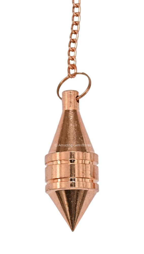 Metal Pendulum Copper Cone with Ring Steel Copper Pendulum for Divination