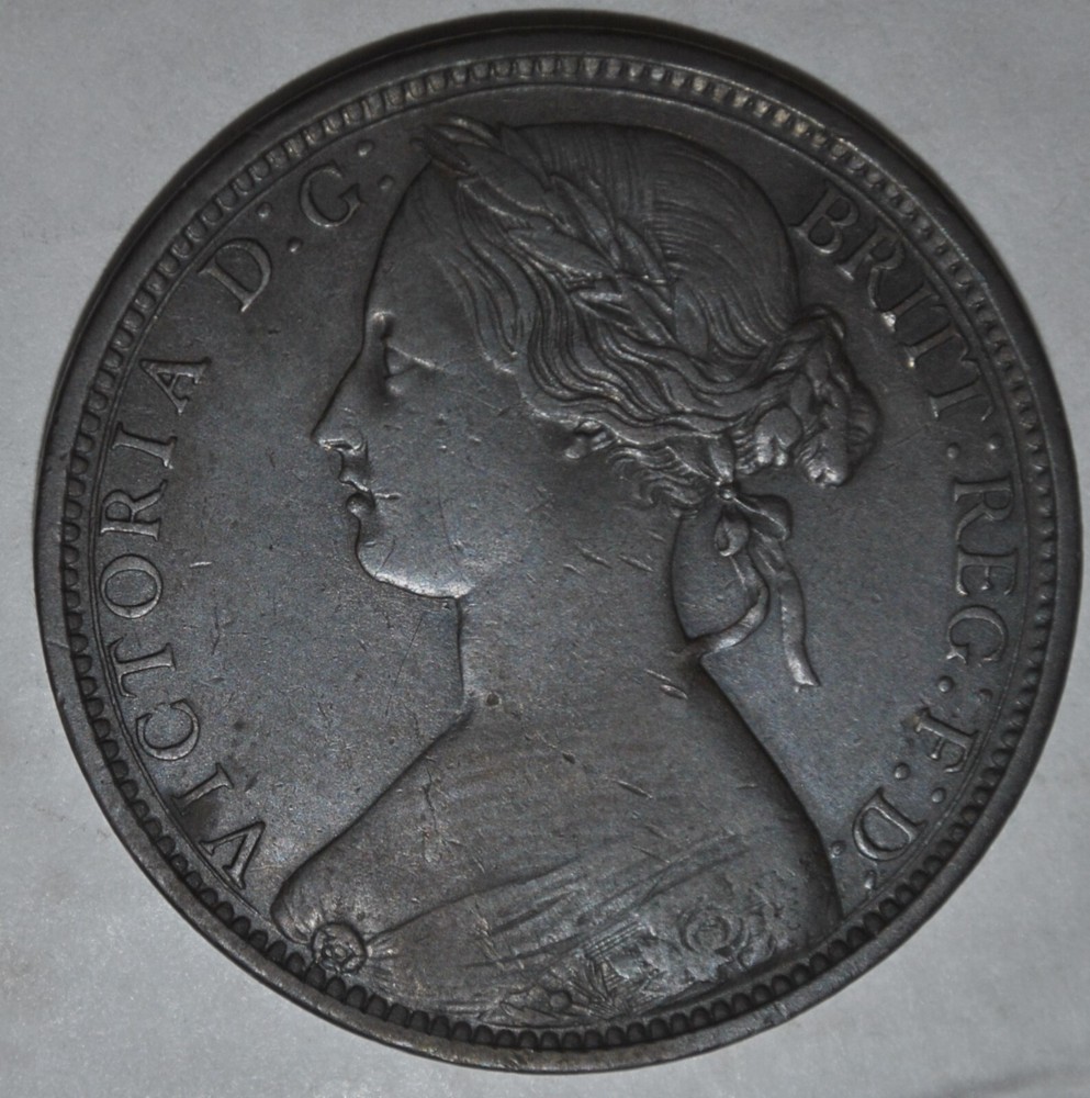 UK Great Britain 1862 Penny {{{7053
