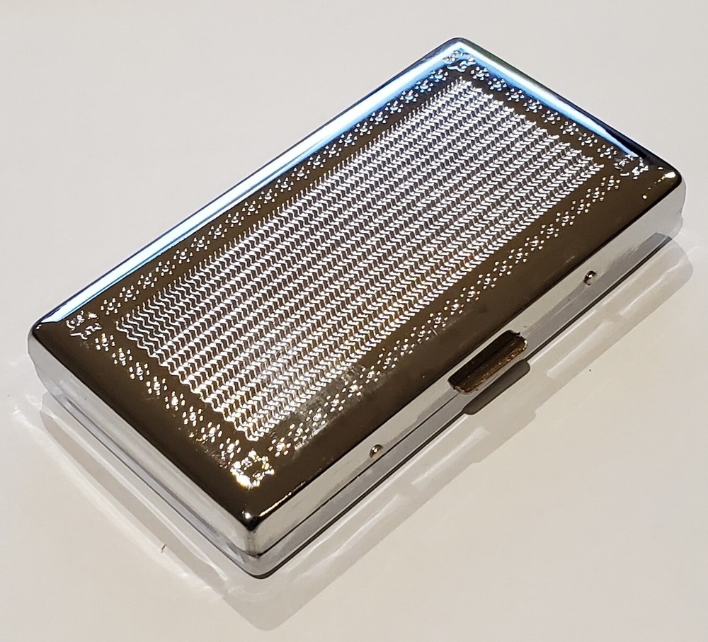 Victorian Style Cigarette Case Double Sided King & 100s Eagle Pattern 4x2inch