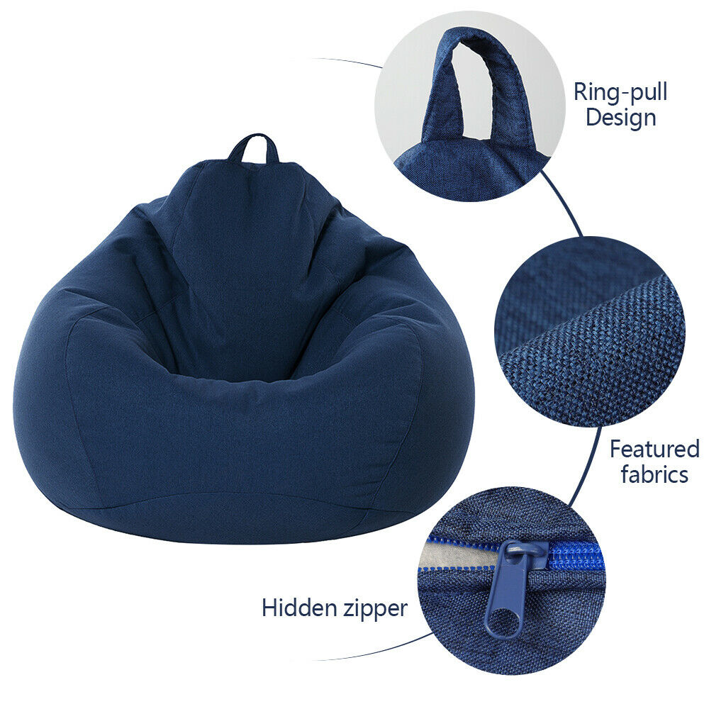 Large Bean Bag Chair Cover Indoor For Adults Kids Lazy Lounger Couch Sofa Cover