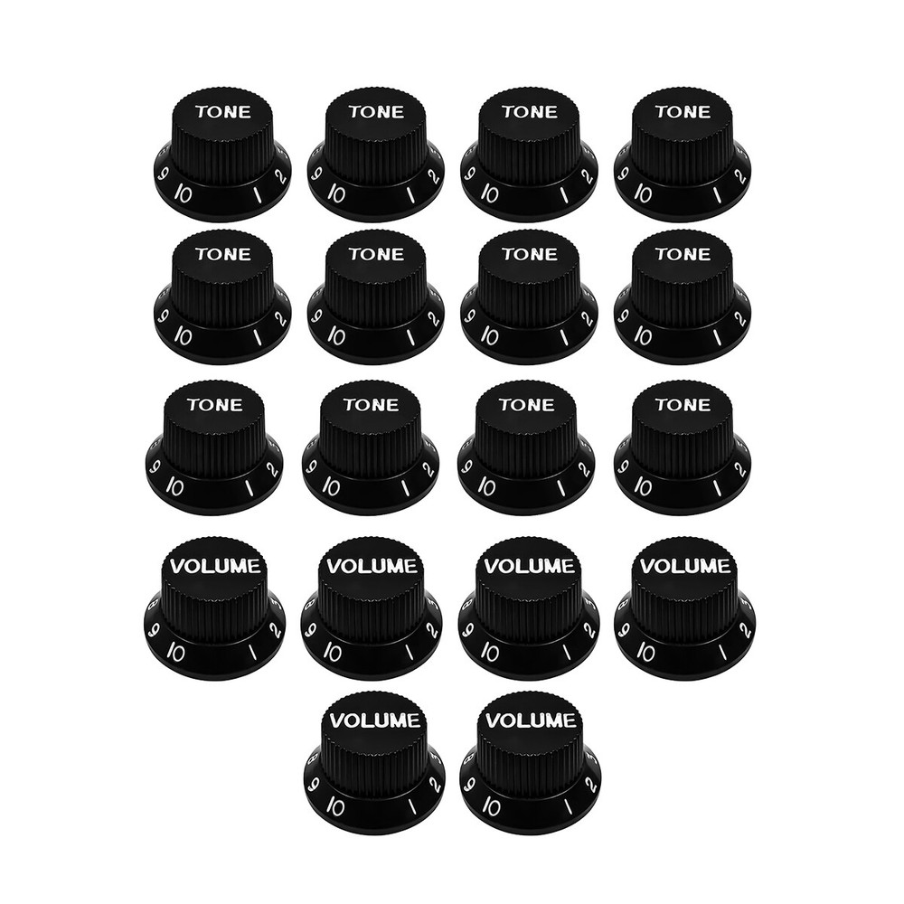 FLEOR 100pcs 50T 50V Tone Volume Knobs Speed Control Knob Button for ST Guitar
