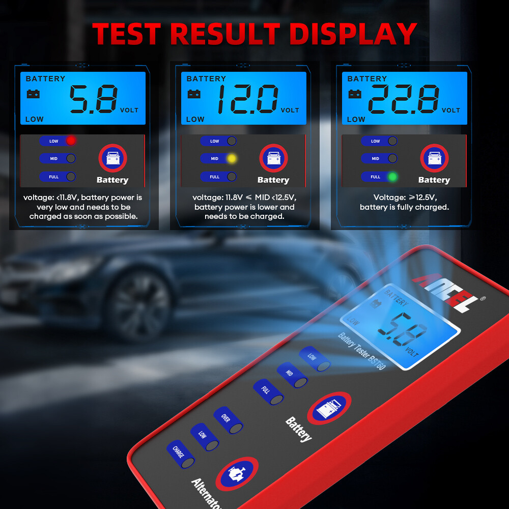 ANCEL BST60 12V Car Battery Tester Digital Analyzer Alternator Charging Tool