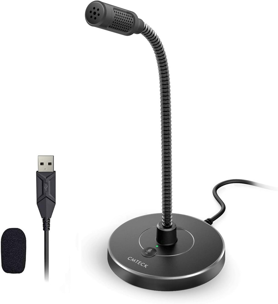 USB Computer Microphone G009, Noise-Cancelling Recording Desktop Mic for Pc/Lapt