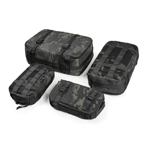 4 Set Tactical Packing Cubes ，Compressible Mesh Duffle Storage Multiblack