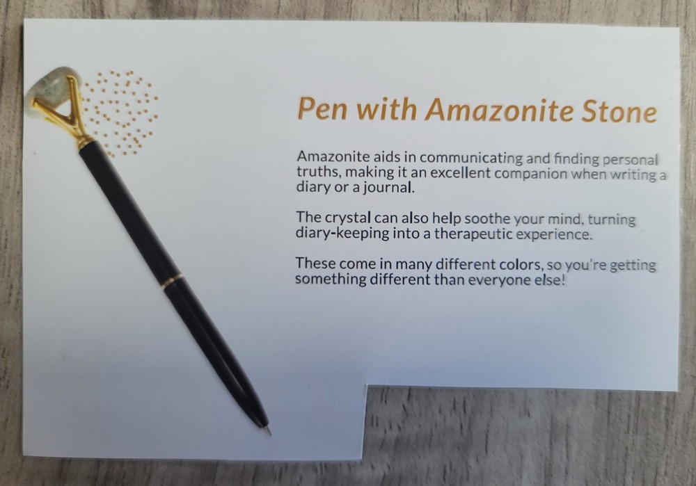 Mandala Notebook & Pen With Amazonite Stone. Mindful Souls Bundle. Retail $50