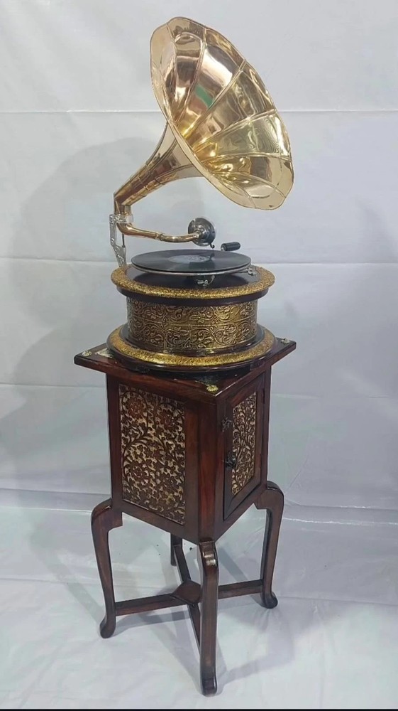 HMV Gramophone Fully Functional Working Phonograph, win-up record player gift