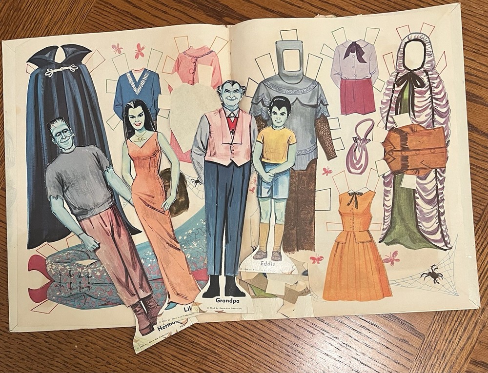 Vintage 1966 Whitman The Munsters Paper Doll Book