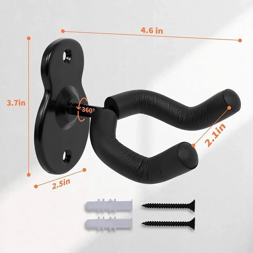 2 Pack Wall Mount Guitar Hanger Ukulele Hook Display Stand Violin Wall Rack
