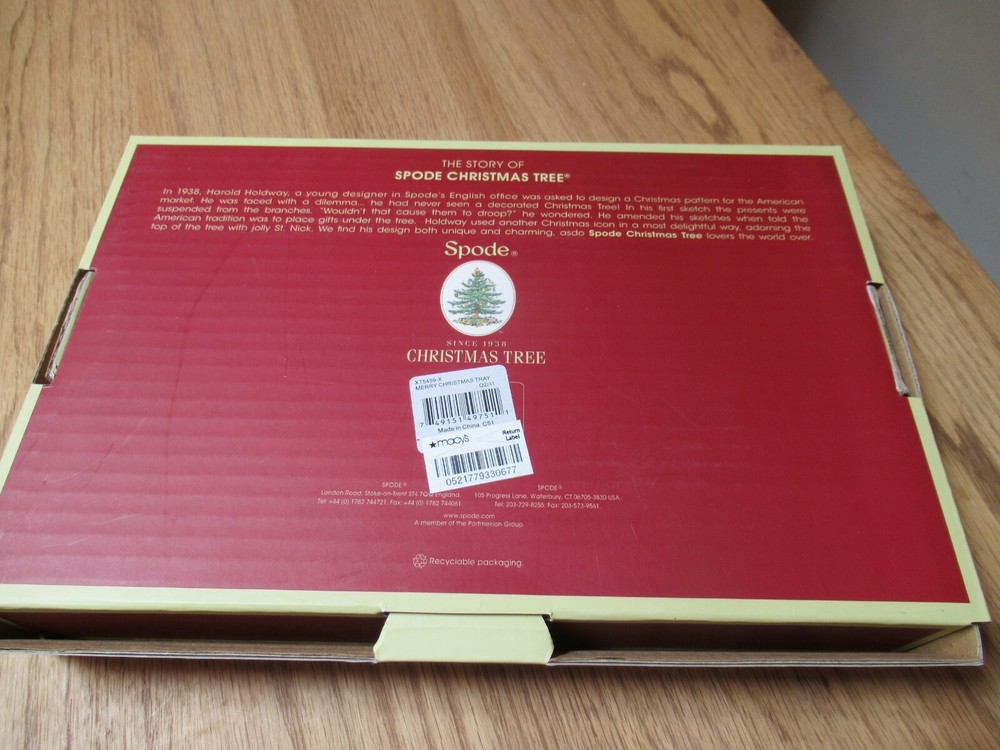 Spode Merry Christmas tree themed serving tray